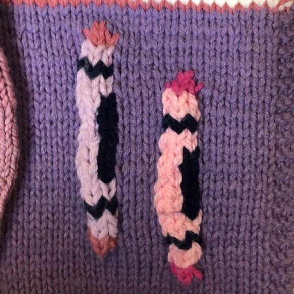 Vintage 1980’s Custom-made zip up knit sweater | One of a Kind Statement Piece - Picture 4 of 12